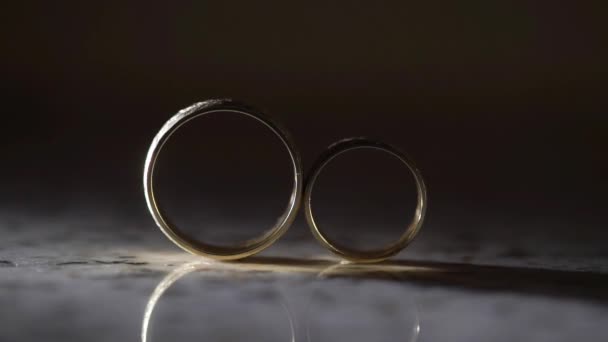 Paar van wedding rings — Stockvideo