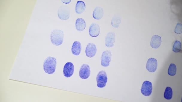Closeup of fingerprint on paper — Stock Video