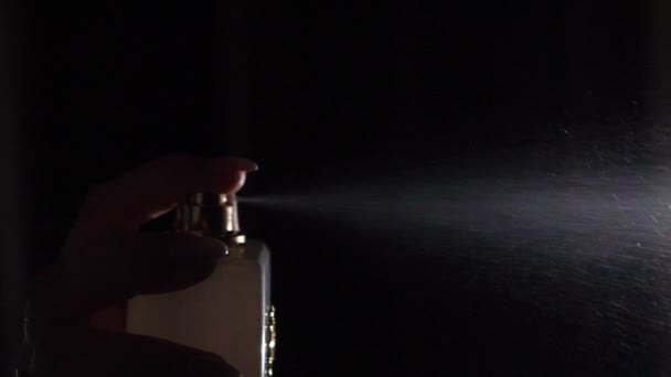 Parfüm şişe cam püskürtme — Stok video