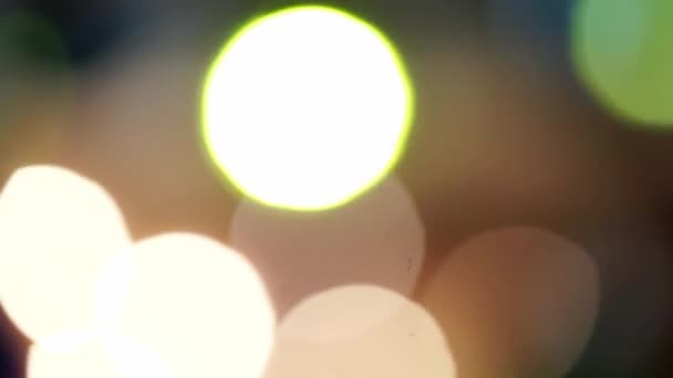 Abstract blur bokeh of lights, garland and lantern — Stock Video