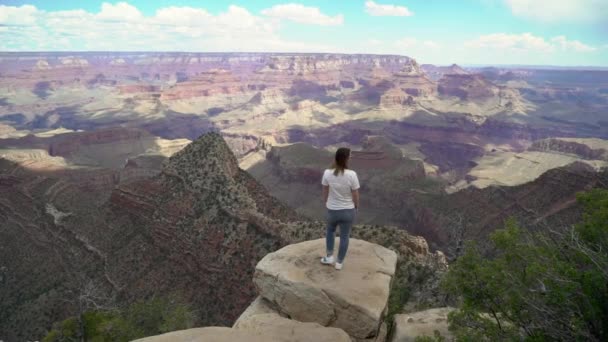 Woman walking in Grand Canyon — Αρχείο Βίντεο
