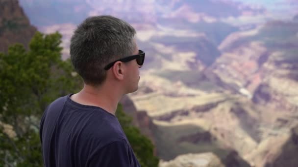 Homme marchant dans le Grand Canyon — Video
