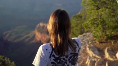 Woman walking in Grand Canyon