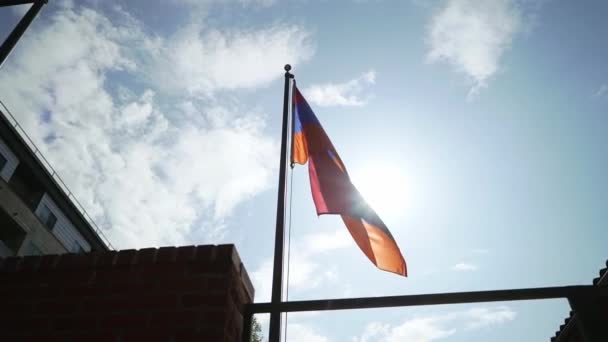 Armeniens flag vinker – Stock-video