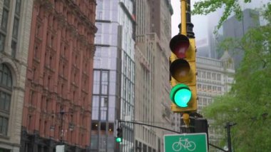 New York, Abd - 5 Mayıs 2019: New York şehir trafik ışıkları