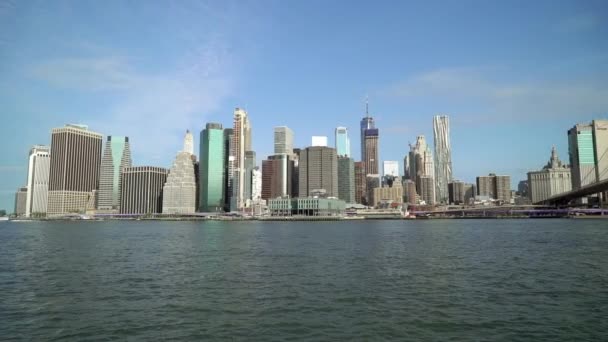 Вид на Манхэттен и Гудзон — стоковое видео