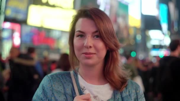 Times square at night — Stock Video