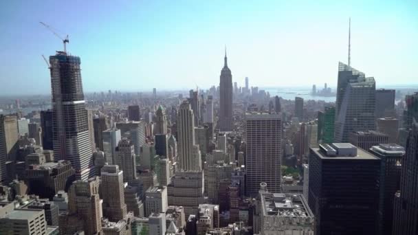 Top aerial view at Manhattan in New York — Stock Video