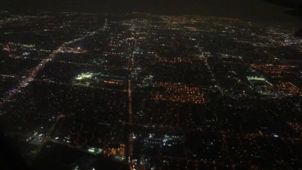 夜の街のライト空中 — ストック動画
