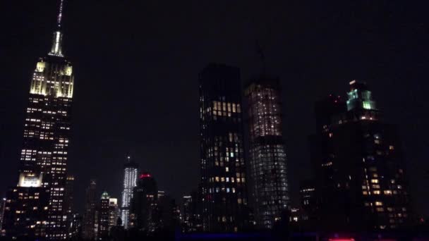Вид на Манхэттен в Нью-Йорке — стоковое видео