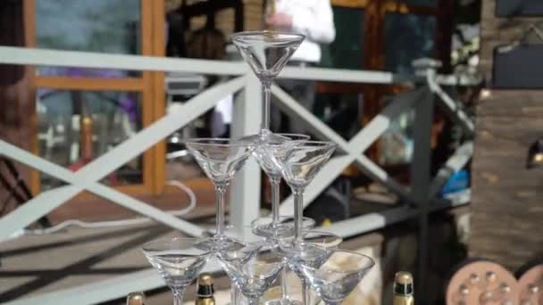 Piramide di champagne — Video Stock