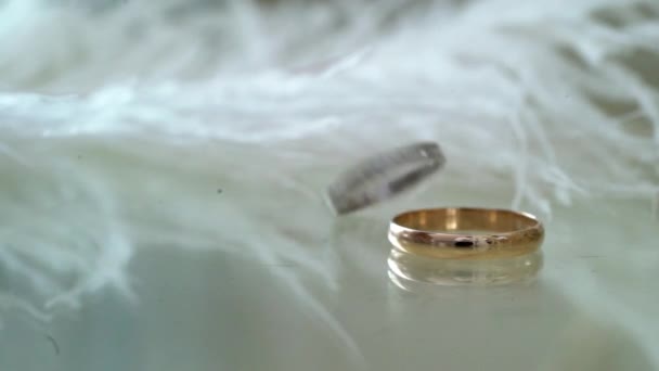 Paar van wedding rings — Stockvideo