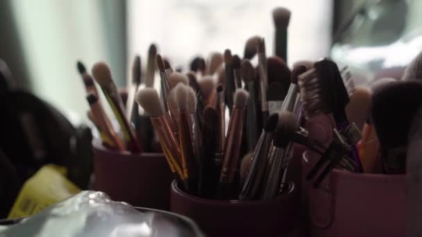 Make up brushes — Stock Video