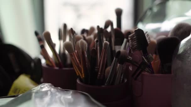 Make up brushes — Stock Video