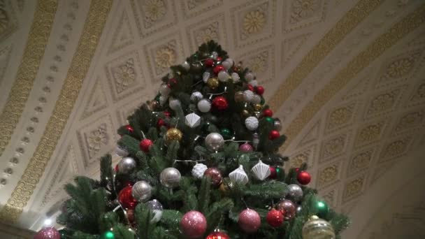 Χριστουγεννιάτικο δέντρο με φώτα — Αρχείο Βίντεο