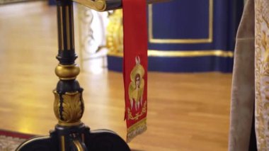 Saint-Petersburg, Rusya - 10 Haziran 2019: Hıristiyanlık katedrali iç