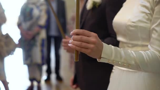 Wedding ceremony in church — Stock Video