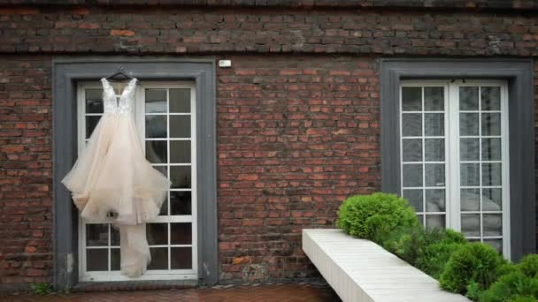 Bridal wedding dress — Stock Video