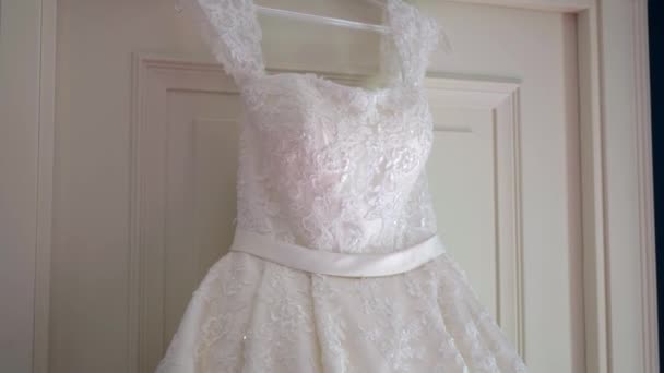 Wedding dress. Bridal morning — Stock Video