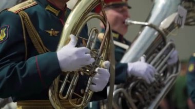 Saint-Petersburg, Rusya-20 Haziran 2019: Rus ordusu askerleri