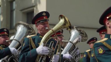 Saint-Petersburg, Rusya-20 Haziran 2019: Rus ordusu askerleri