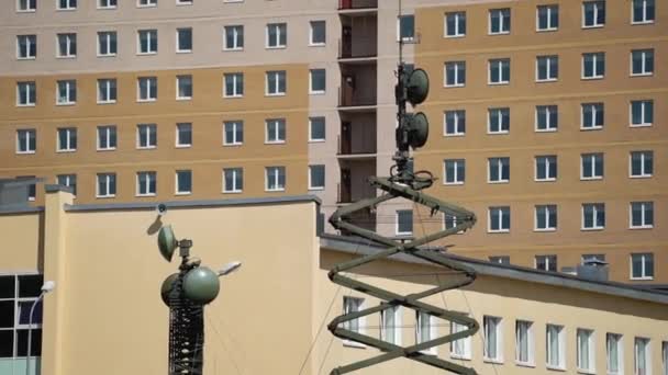 Militärische Antennenausrüstung — Stockvideo
