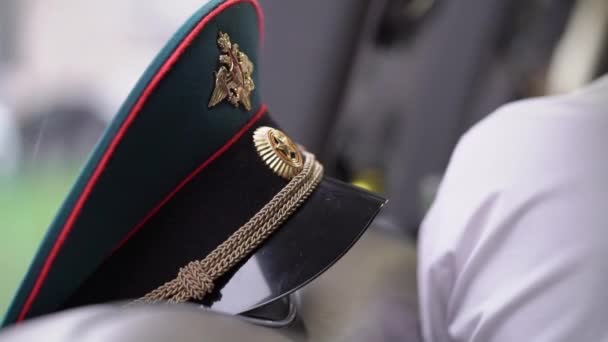Russian army officers cap — Stock Video