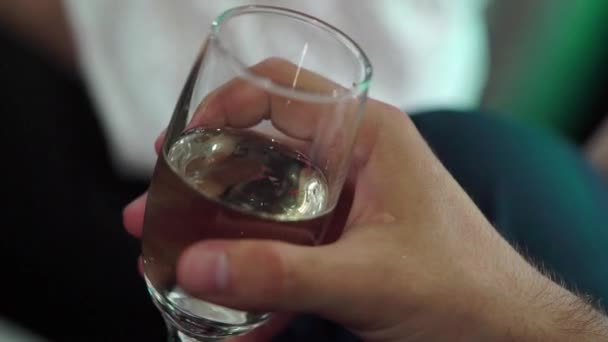 Persona con bicchiere di vino — Video Stock