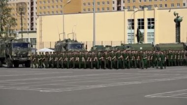 Saint-Petersburg, Rusya-20 Haziran 2019: Rus ordusu askerleri