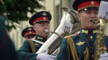 Saint-Petersburg, Rusya-20 Haziran 2019: Rus ordusu askerleri