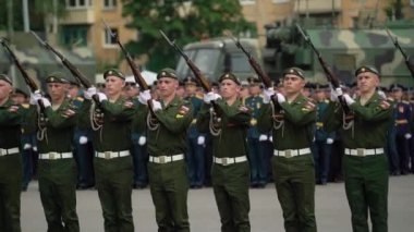 Saint-Petersburg, Rusya-20 Haziran 2019: Rus ordusu askerleri