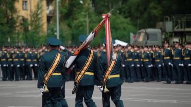 Saint-Petersburg, Rusya-20 Haziran 2019: Rus ordusu askerleri