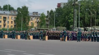 Saint-Petersburg, Rusya-20 Haziran 2019: Rus ordusu askerleri