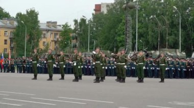 Saint-Petersburg, Rusya-20 Haziran 2019: Rus ordusu askerleri