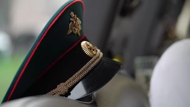 Russian army officers cap — Stock Video