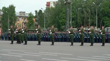 Saint-Petersburg, Rusya-20 Haziran 2019: Rus ordusu askerleri