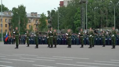 Saint-Petersburg, Rusya-20 Haziran 2019: Rus ordusu askerleri