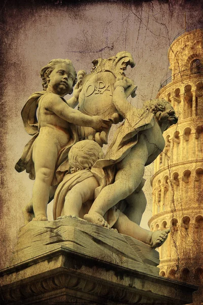File Della Torre Pisa Lavorato Assomigliare Una Foto Retrò — Foto Stock