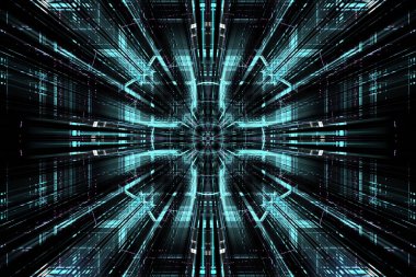 Siyah arka plan üzerinde soyut mimari tasarım