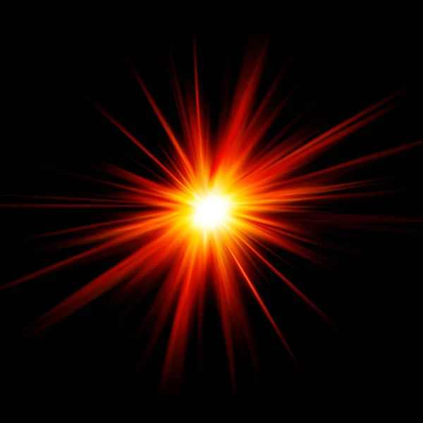 Kırmızı Işık Kızdırma Siyah Bir Arka Plan Üzerinde Kırmızı Lazer — Stok fotoğraf
