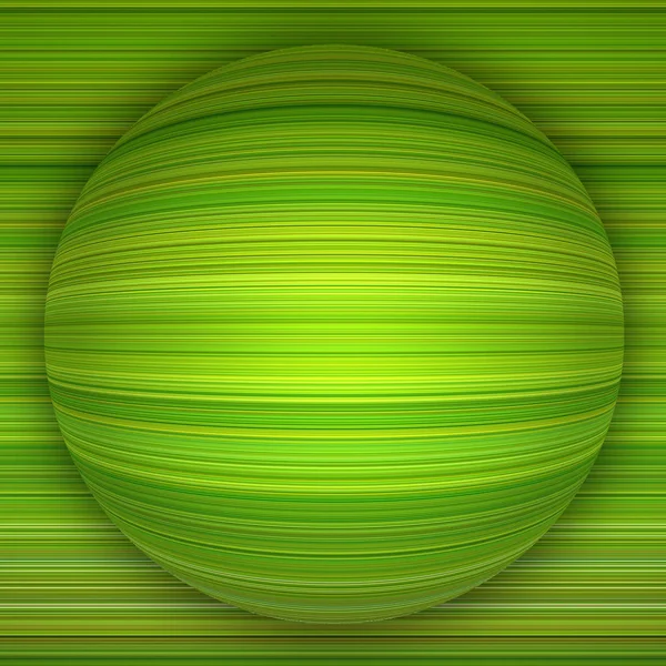 带大球体和水平线的绿色抽象背景 — 图库照片