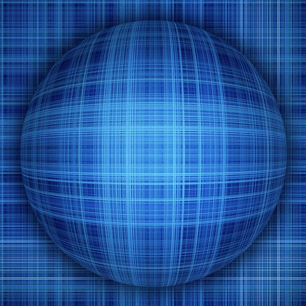 Blauwe Abstracte Achtergrond Met Een Grote Bol Horizontale Verticale Lijnen — Stockfoto