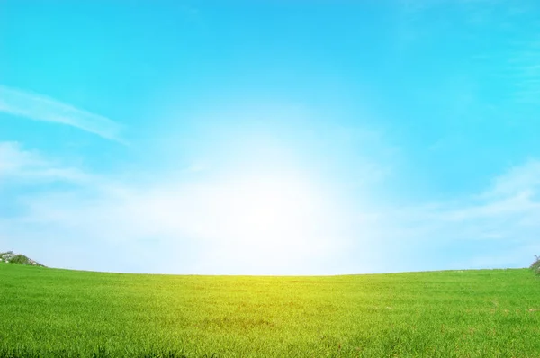 Céu Azul Com Nuvens Primavera — Fotografia de Stock