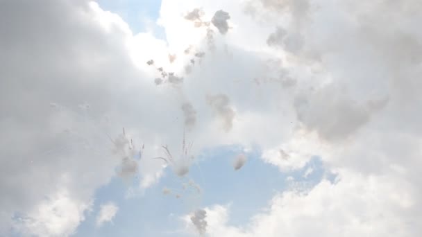 Tagsüber Feuerwerk Blick Den Himmel — Stockvideo