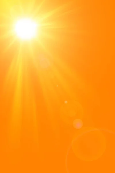 Fundo Verão Ensolarado Com Sol Brilhante Fundo Laranja — Fotografia de Stock
