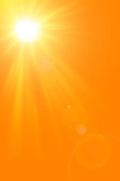 Sunny Summer Background Bright Sun Orange Background — Stock Photo, Image