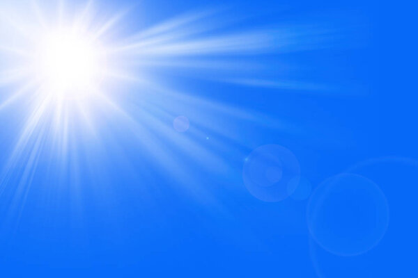 Sun rays in a blue sky _ Paradise