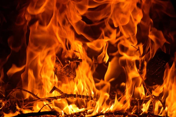Şömine Içinde Flames Bir Fırında Yangın — Stok fotoğraf