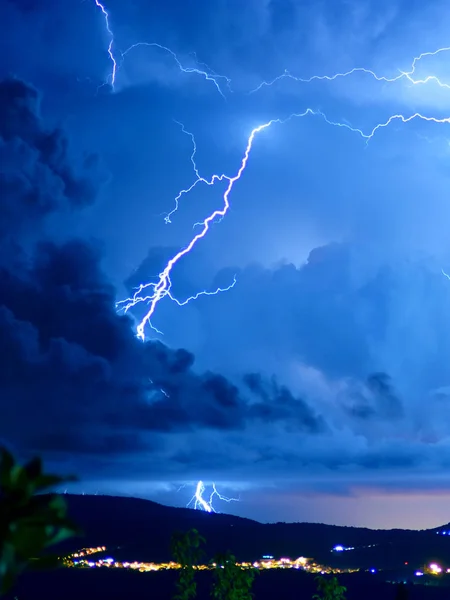 Tempestade Perigosa Com Raios Relâmpagos — Fotografia de Stock