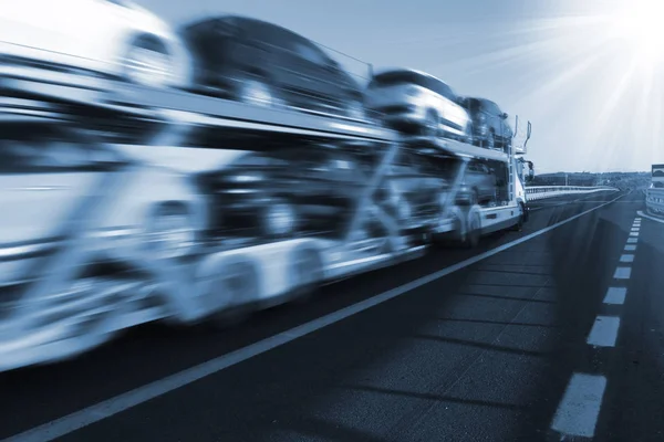 Caminhões Para Transporte Mercadorias Estrada — Fotografia de Stock